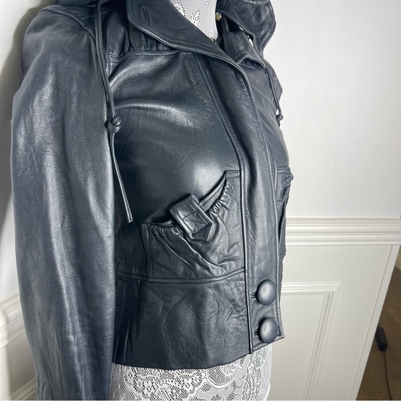 MIKE & CHRIS Black Leather Jacket - Picture 8 of 13